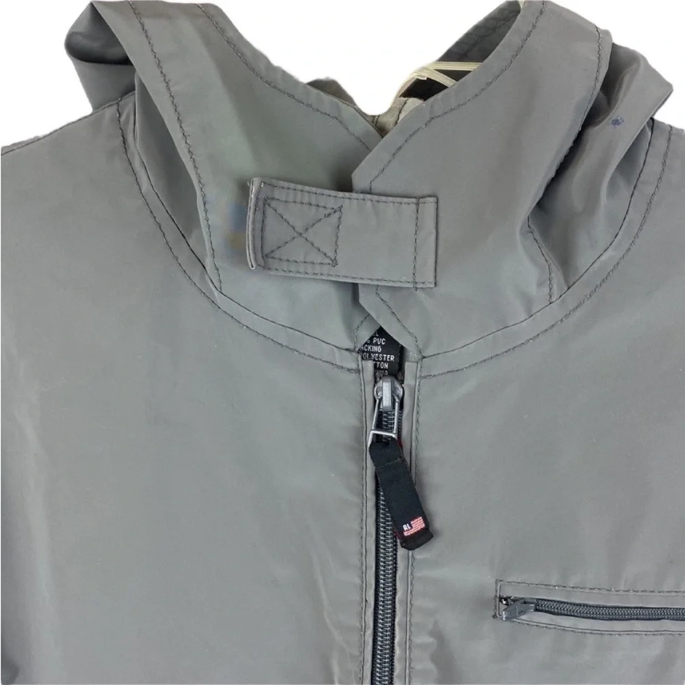 RALPH LAUREN Polo Jeans Company Pullover Raincoat in Gray Size Medium